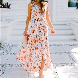 VICI Ornate Floral Wrap Maxi Dress - Large